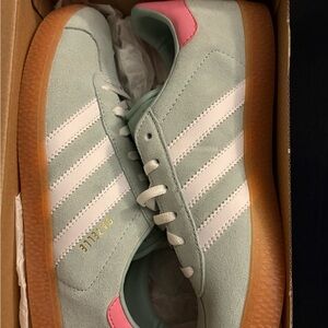 Adidas Pastel Green and Pink Sneakers